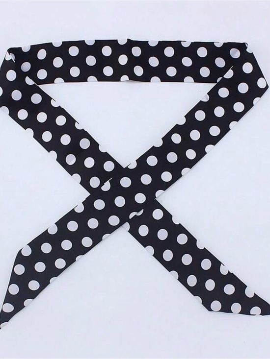 unbranded Accessories - Black & White Polka Dot Skinny Scarf - Unbranded